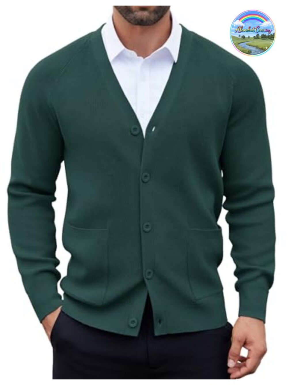Men's Lightweight Knit Cardigan Sweater Button Down V Neck Long Sleeve Pockets